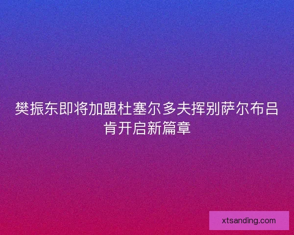 樊振东即将加盟杜塞尔多夫挥别萨尔布吕肯开启新篇章
