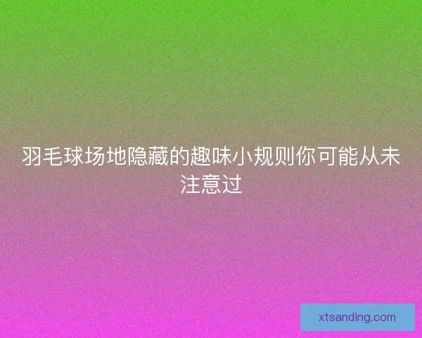 羽毛球场地隐藏的趣味小规则你可能从未注意过