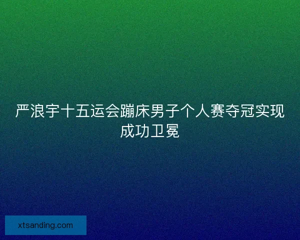 严浪宇十五运会蹦床男子个人赛夺冠实现成功卫冕